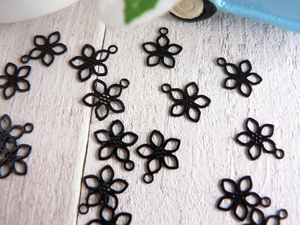  charm . flower 15 piece insertion super Mini flower black handicrafts parts handmade materials #981