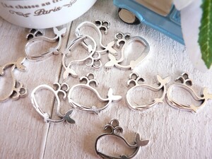  charm whale 10 piece insertion whale small charm pendant head fastener top handicrafts parts handmade materials #818