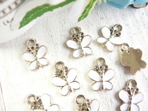  charm butterfly .8 piece insertion ........chou white handicrafts parts handmade materials #778