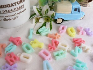  charm English character 50 piece insertion alphabet colorful calligraphic style A pastel color assortment handicrafts parts handmade materials #704