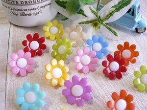  button . flower flower colorful handicrafts 10 piece #344