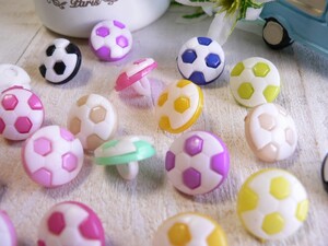 ボタン サッカーボール フットボール カラフル 小 手芸 10個 #345