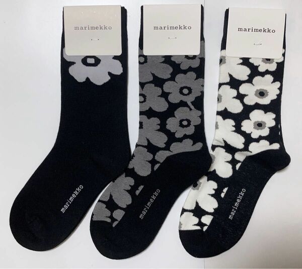 新品未使用　マリメッコ ソックス marimekko ソックス　3足