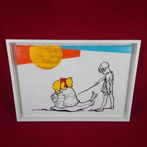 Art hand Auction LOOTone Kasama Fumihito Painting Ginza Framed Sunbathing 2018 M12 Winnie the Pooh Graffiti Street Art Artist Contemporary Art Modern Artist, Artwork, Prints, Silkscreen