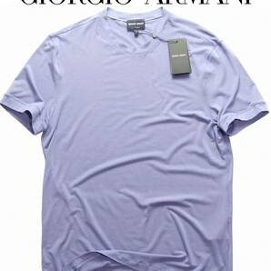 通年物63,000円新品GIORGIO ARMANIアルマーニ★色馴染みの良いペールカラーのジョルジオ定番ビスコースTシャツ【56＝日本XXL～3XL】の画像1