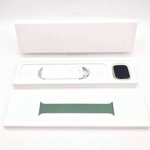[ прекрасный товар / рабочее состояние подтверждено ] Apple Watch Apple часы Series 7 Star свет 45mm GPS aluminium кейс A2474 MKNP3J/A корпус зарядное устройство коробка 