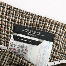 ◆Max Mara WEEKEND マックスマーラ ウィークエンド チェック柄 シルク混 ウール カプリ パンツ 42_画像4