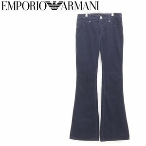 新品◆EMPORIO ARMANI エンポリオアル マーニ ブローチ付 コーデュロイ フレア パンツ 30