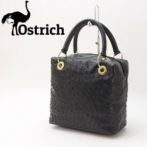 *CASSANDREka Sand re настоящий Ostrich кожа ручная сумочка чёрный черный 