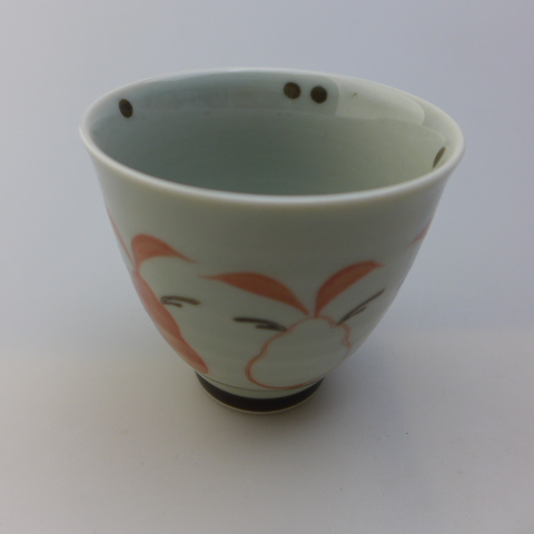 ★Great Deal★Arita Ware★Less Than Half Price★Teacup★Artist's Work★Cute Rabbit★Hand-Drawn★Rabbit, Tea utensils, teacup, Single item