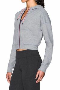 * Under Armor * Work out T-shirt TOPS UA CROPPED HOODY *MD* gray * prompt decision!*