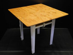 【評価A】 YOKA BASIC TABLE 組み立て式 木製 テーブル 2人掛け 天板四角 白脚 タイプ アウトドア 家族キャンプ 野外パーティに♪
