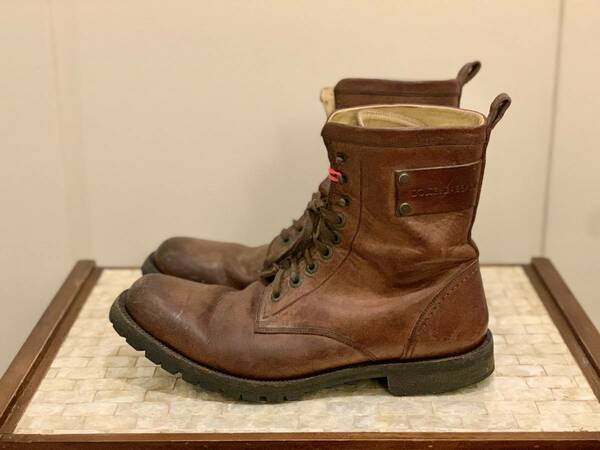 DOLCE & GABBANA ミリタリー Long Boot (ブラウンアンティーク加工）6hole ビブラムソール仕様 DIOR GUCCI RAF ミリタリー ドルガバ 