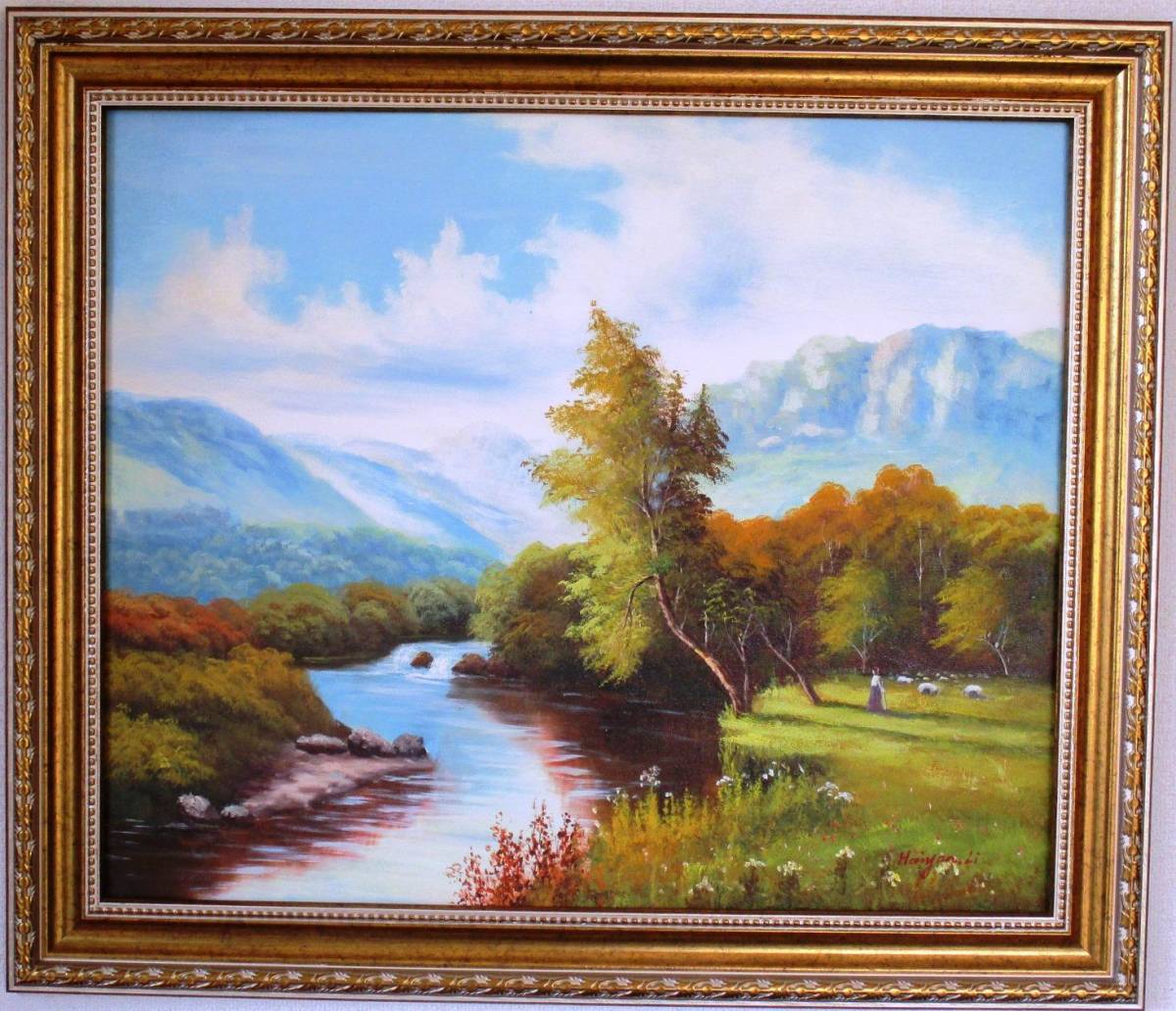绘画 油画 风景 宁静的森林 第12号 第35号 在日本国内仅售出一张。该作品是在海外购买的。, 绘画, 油画, 自然, 山水画