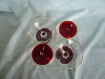 ●ワイングラス４客　（1個のソールに欠けがあり・画像4）　ガラス　カクテル　デザート_画像2