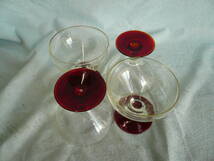 ●ワイングラス４客　（1個のソールに欠けがあり・画像4）　ガラス　カクテル　デザート_画像1