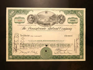【アメリカ・株券】ペンシルベニア鉄道 American Bank Note Co. [1454]紙幣