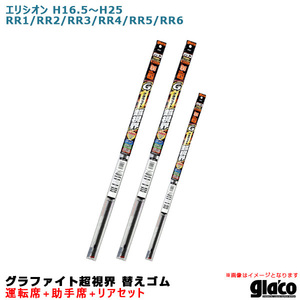 ガラコワイパー 超視界 替えゴム 車種別セット エリシオン H16.5～H25. RR1/RR2/RR3/RR4/RR5/RR6 運転席+助手席+リア ソフト99