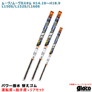 ソフト99 ガラコワイパー パワー撥水 替えゴム 車種別セット ムーヴ/ムーヴカスタム H14.10～H18.9 150/152/160系 運転席+助手席+リア