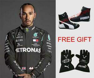 L 海外 送料込み 高品質　ルイス・ハミルトン　F1 HAMILTON　レーシングスーツ　グローブ　シューズ　豪華3点セット　サイズ各種　レプリカ