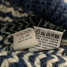 【信頼の英国製】PURE NEW WOOL 100% イングランド産　肉厚　ローゲージ　クルーネック　ワッフルニットセーター　ネイビー×ホワイト　L _画像8