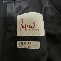 パパス【極上シルク100%】PAPAS テーラードジャケット　52 / XLサイズ以上 ブラック　メンズ_画像7