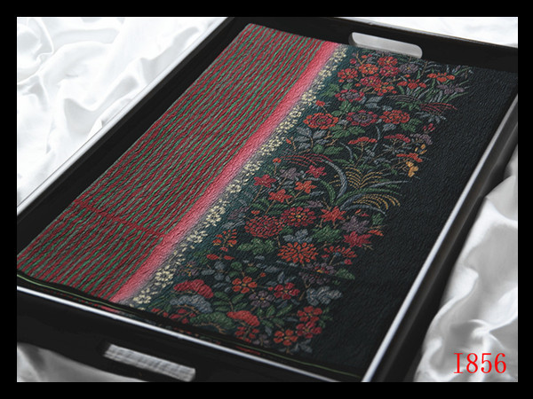 [Art] I856 Carefully selected Nishijin Kokatsu, hand-painted Yuzen dyeing, autumn grass pattern, iron-colored ground, all-over pure silk high-quality art obi, like new ◇ Inspection Kanzashi Kimono Nagoya obi Obijime, band, Obi, Ready-made