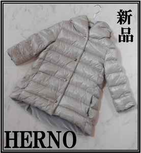  with translation! new goods *21.4 ten thousand HERNO reversible gray Djebel bed gray down coat hood middle height brand down hell no rare super-discount 