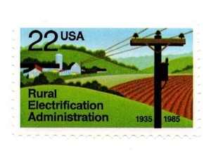 1985年 Rural Electrification Administration 記念切手 22セント