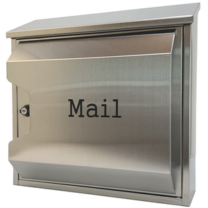 郵便ポスト郵便受けおしゃれかわいい人気北欧大型メールボックス 壁掛けプレミアムステンレスシルバーステンレス色ポストpm045
