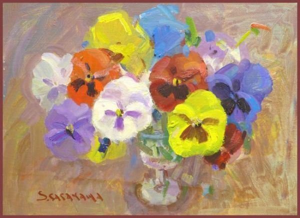 2025年最新】Yahoo!オークション -油彩 絵画 パンジーの中古品