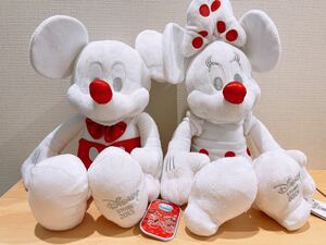 新品★Disney2013年クリスマス限定 ホワイトミッキー＆ミニー ぬいぐるみ