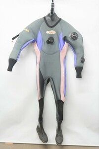 World Dive ワールドダイブ 5mm レディース ドライスーツ（156cm/48kg/ブーツ24cm)［Dsuit-220513UM］