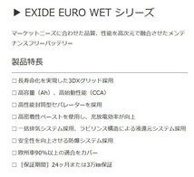 EXIDE EA750-L3 EURO WET シリーズ カーバッテリー メルセデスベンツ A クラス(Type 168) 168 032 エキサイド 自動車 送料無料_画像2