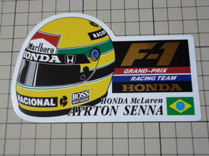 F-1 RACING TEAM HONDA McLaren AYRTON SENNA ステッカー (125×78mm) F1 レーシング チーム ホンダ マクラーレン アイルトン セナ