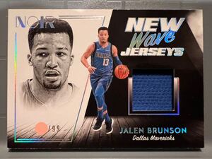 最高級版/99枚限定 RC Jersey 18 Panini Noir Jalen Brunson ジャレン・ブランソン ルーキー ユニフォーム NBA Mavs Knicks バスケ 大活躍