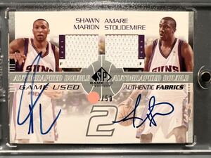 激レア直書50枚限定 03 Auto Jersey 03 Upper Deck Shawn Marion Amare Stoudemire NBA サイン Suns サンズ 黄金期 All-star Panini バスケ