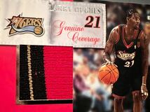 超絶レア Patch 00 Skybox E-X Larry Hughes ラリー・ヒューズ NBA ユニフォーム パッチ Panini All-defensive Steal王 バスケ 76ers_画像3