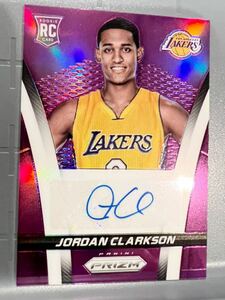 激レア/99 Purple Prizm RC Auto 14 Panini Jordan Clarkson ジョーダン・クラークソン NBA ルーキー サイン バスケ Jazz ユタジャズ