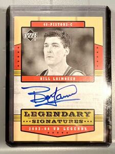 激レア直書 Auto 03 Upper Deck Legends Bill Laimbeer ビル・レインビア NBA サイン バスケ Panini All-star 優勝 ピストンズ Bad Boys