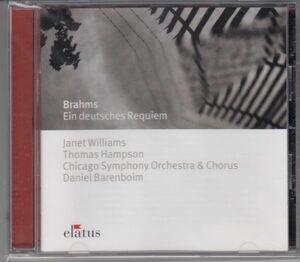 [CD/Elatus]ブラームス:ドイツ・レクイエムOp.45/J.ウィリアムズ(s)&T.ハンプソン(br)&D.バレンボイム&シカゴ交響楽団