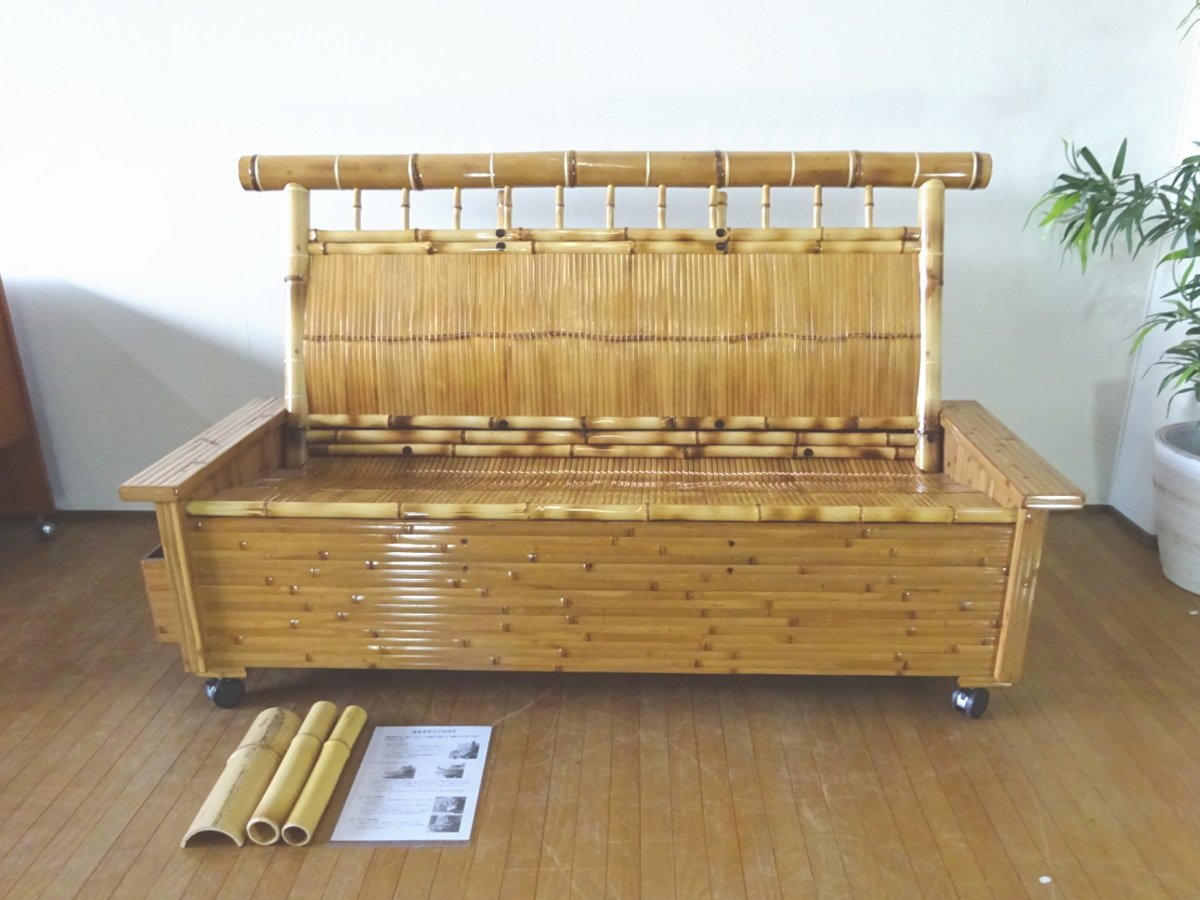 GMDK80 ○ 梅里竹芸 3人掛けソファ 3シーター 高級 真竹 工芸品 バン