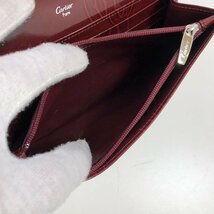 特別セール！美品 カルティエ ハッピーバースディ 二つ折り長財布 ボルドー 小銭入れ有り レザー レッド レディース 福井県質屋の質セブン_画像9