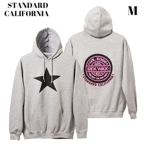 M【SEX WAX × SD PULLOVER HOOD SWEAT GRAY セックスワックス x スタンダードカリフォルニア パーカー プルオーバー フード スウェット】