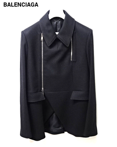 50【BALENCIAGA WOOL COAT JACKET 225680 TR806 Black バレンシアガ コート ジャケット BLACK ブラック BALENCIAGA ジャケット】