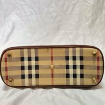 1円~ 【良品】 BURBERRY バーバリー ミニミニハンドバッグ バニティ 化粧 ポーチ ボストン ノバチェック PVC シャドーホース レディース_画像5