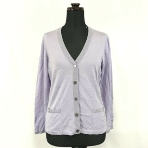 DAKS/ダックス★ウール×絹×カシミヤ/長袖カーディガン【women’s size -38/薄紫/light purple】cardigan/Tops◆BH46