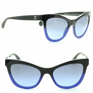 [CU]CHANEL Chanel sunglasses black blue gradation 5350-A C1558/S2 54*19 cc-5350-a[ new goods / unused / regular goods ]
