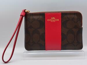  Coach COACH pouch signature *PVC tea color 