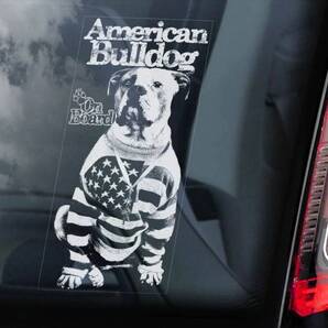◆アメリカン・ブルドッグ 外張り カーステッカー 22×10cm@外貼り カー ステッカー シール アメリカンブルドッグ DOG ON BOAD 犬 D4 3530